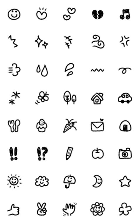 Simple Handwriting Emoji Line Emoticón Line Store Cute Small