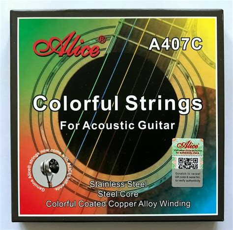 Alice Coloured Acoustic Guitar Strings Set Steel Custom Reverb Uk