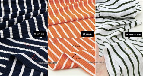 Rib Knit Cotton Fabric Ribbing Binding Stripes Knitting Etsy Uk