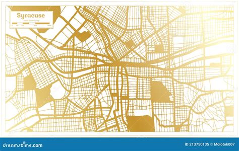 Syracuse Usa City Map In Retro Style In Golden Color Outline Map