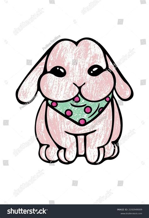 A Drawing Of A Dog With A Bandana Around Its Neck On A White Background