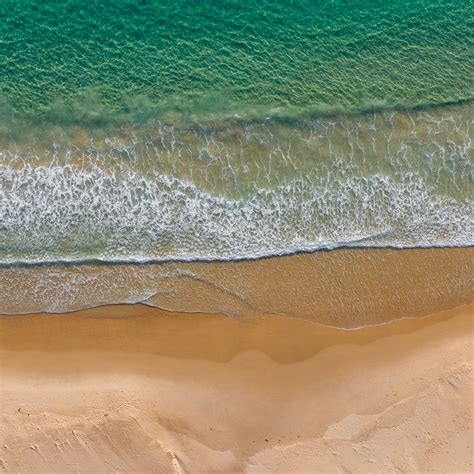 Download Wallpaper 2780x2780 Sea Beach Aerial View Wave Surf Water
