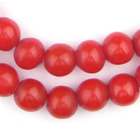 54 Red Round Amber Resin Beads African Resin Beads Handmade Etsy