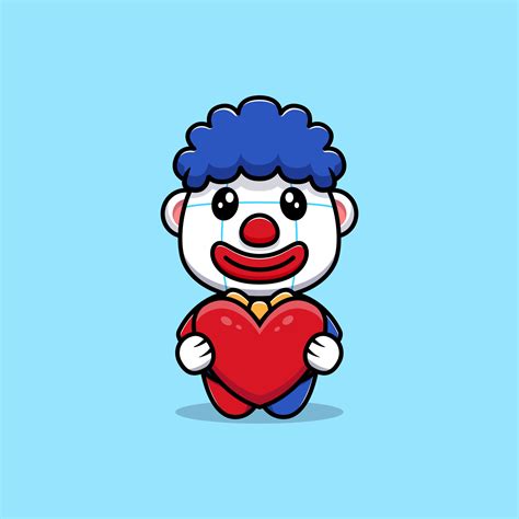 Cute Clown Mascot Cartoon Icon Kawaii Mascot Character Illustration