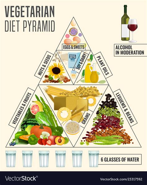 Let's uncover the truth behind the vegan food pyramid. Vegetarian food pyramid Royalty Free Vector Image