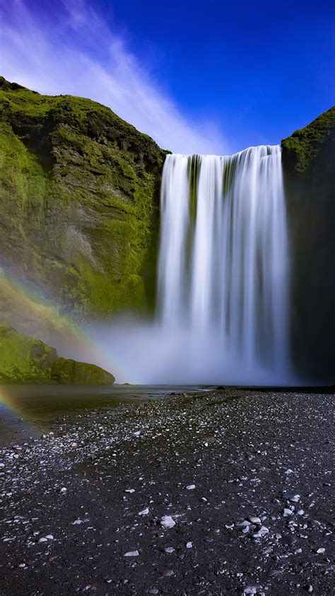 Waterfall Iceland Nature Waterfalls Hd Phone Wallpaper Peakpx