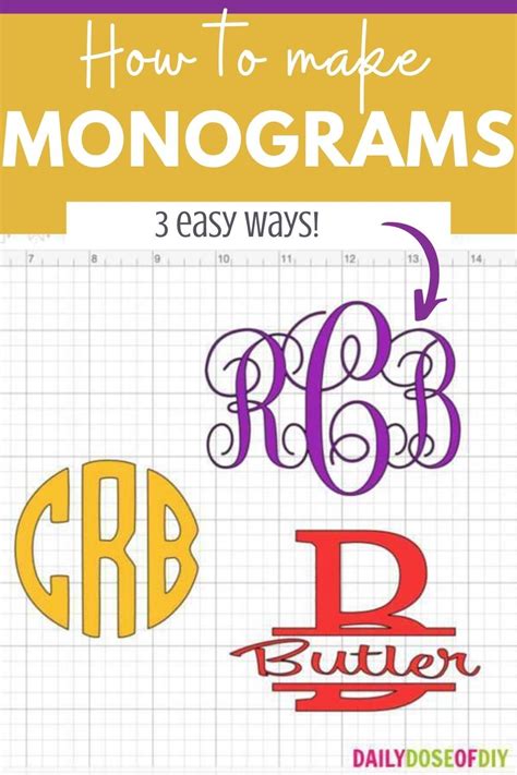 Make Easy Monograms With Cricut Three Ways In 2021 Cricut Monogram