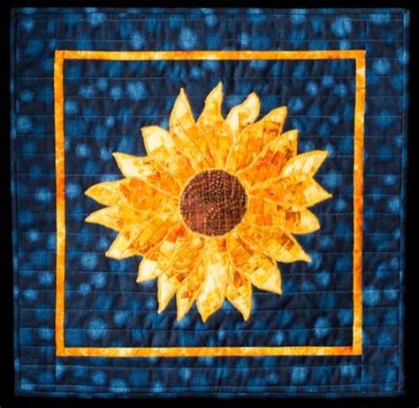 Mini Sunflower Bargello Appliqué Quilt Workshop Art Quilts Sunflower