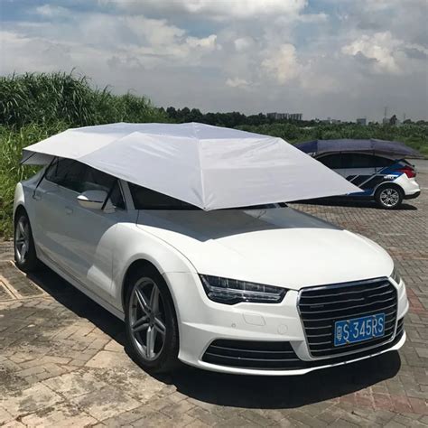 Half Automatic Awning Tent Car Cover Outdoor Waterproof Folded Portable