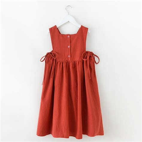 Loose Baby Princess Dress Summer 2019 Cotton And Linen Kids Dresses For