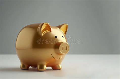 Classic Gold Piggy Bank Ai Generative Stock Illustration