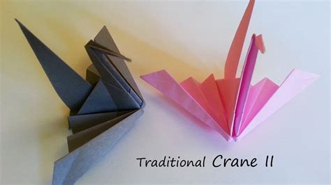 Traditional Origami Crane Ii Tutorial Youtube