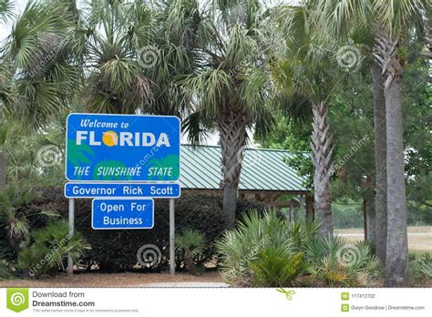 Welcome To Florida The Sunshine State Stock Photo Image Of