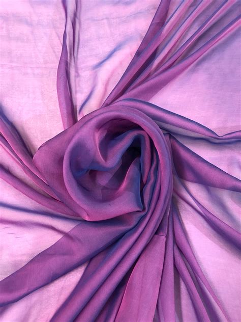 Silk Chiffon 54 Wide Iridescent Purple Silk French Chiffon Fabric Sold