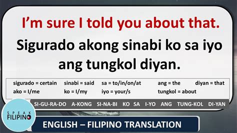 Commonly Used Filipino Phrases 28 English Tagalog Youtube