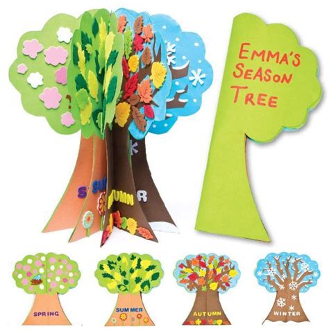 Preschoolers should be active for two hours or more each day. Season Tree Project | Seasons activities, Preschool crafts ...