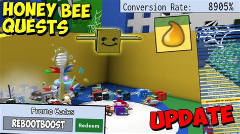 New Honey Bee Quests And Code Update 🐝bee Swarm Simulator Youtube