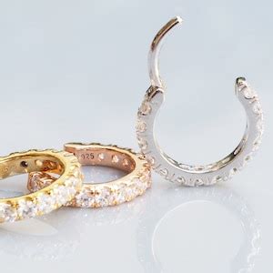 Front Facing Eternity CZ Clicker Conch Earring CZ Hoop Etsy