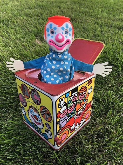 Jack In The Music Box Vintage Mattel Toy Metal Retro Clown Etsy