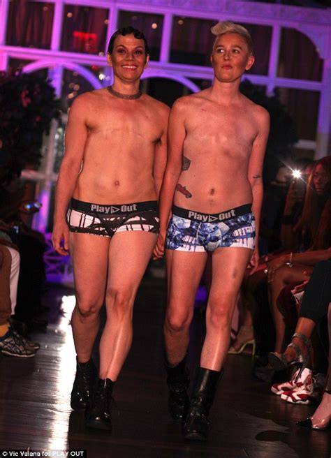 Breast Cancer Survivors Walk Gay Pride Rainbow Fashion Week Catwalk Topless Daily Mail Online