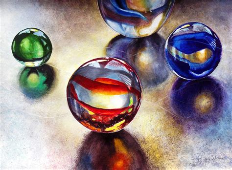 Marbles 2 Painting By Carolyn Coffey Wallace
