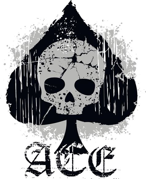 Ace Of Spades With Skull Grunge Vintage Design 2212050 Vector Art At