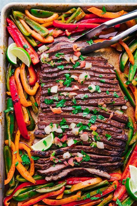 Sheet Pan Steak Fajitas Are The Perfect Weeknight Meal Juicy Flank Steak Cooked To Perfection