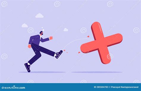 Stop Obsessing Over Mistakes Concept Flat Vector Illustration Stock