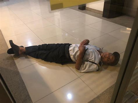 Security Guard Caught Sleeping In The Lobby At Friends Condo Rnotmyjob
