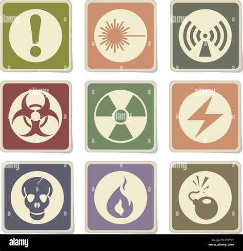 Hazard Icons Set Stock Vector Image Art Alamy