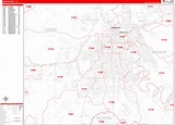 Shreveport Louisiana Zip Code Wall Map (Red Line Style) by MarketMAPS ...