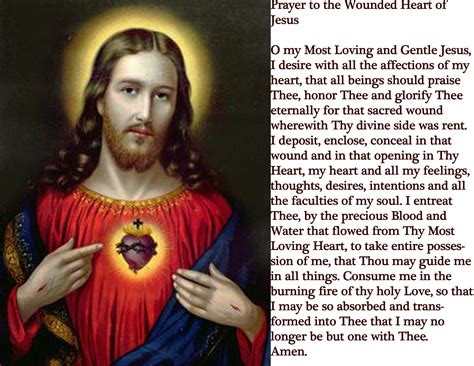 Prayer To The Wounded Heart Of Jesus Heart Of Jesus Catholic Prayers