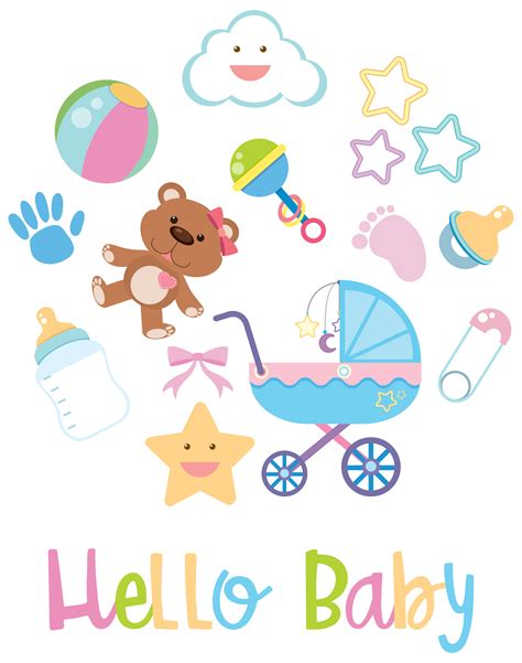 Baby Items On White Background 591362 Vector Art At Vecteezy