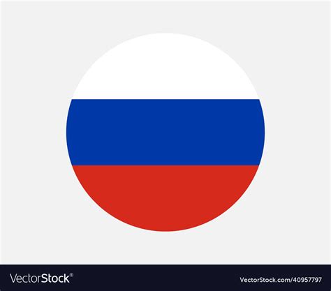 Russia Russian Round Circle Country Banner Flag Vector Image