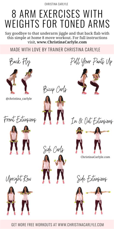Arm Exercises With Weights For Slim Tight Toned Arms Arm Exercises