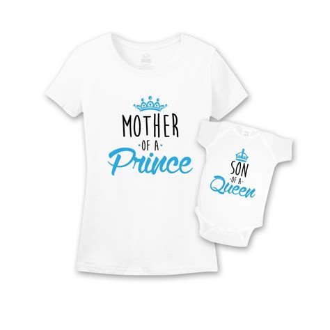 Minty Tees Mother Of A Prince And Son Of A Queen Mommy And Me Matching
