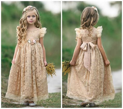 2016 Children S Clothing Lace Dress Girl Rustic Flower Dresses European