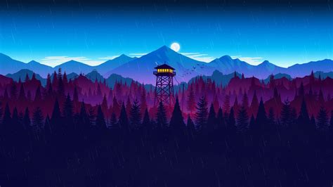 Firewatch Video Game Art Minimalism Simple 1080p Wallpaper