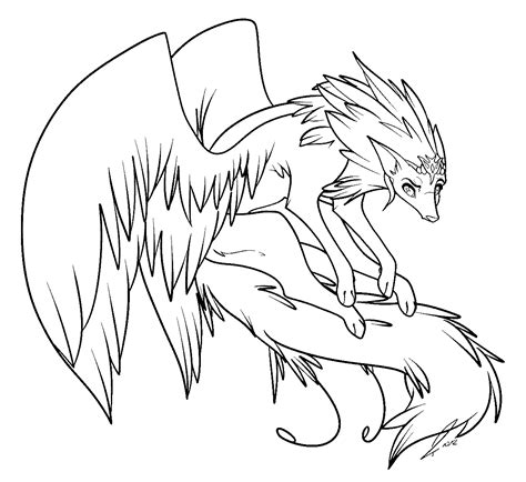 Again, you will outline the hand using a curved line. Winged Wolf Lines by jaclynonacloudlines on DeviantArt