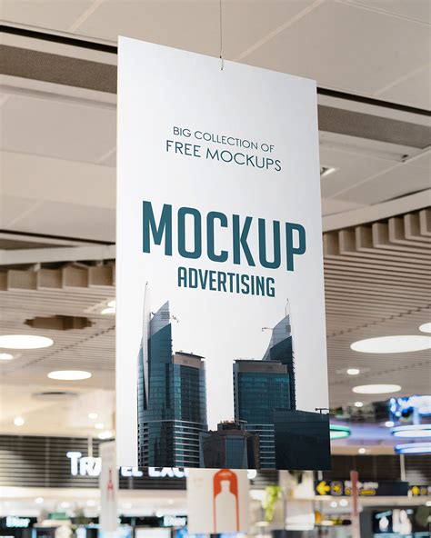 Vertical Advertising In Supermarket Mockup Free Mockup Free Mockup