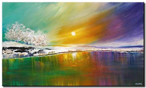 Painting For Sale Modern Landscape Art Lake Trees And