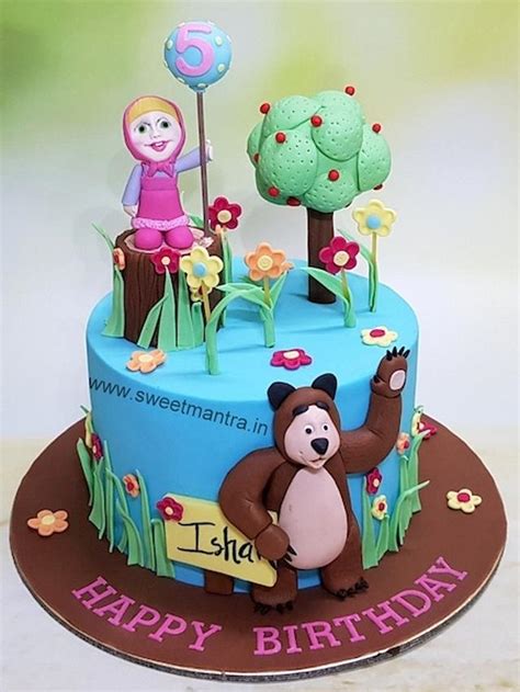 Masha And Bear Theme Customised Cake For Girls Birthday Cakesdecor