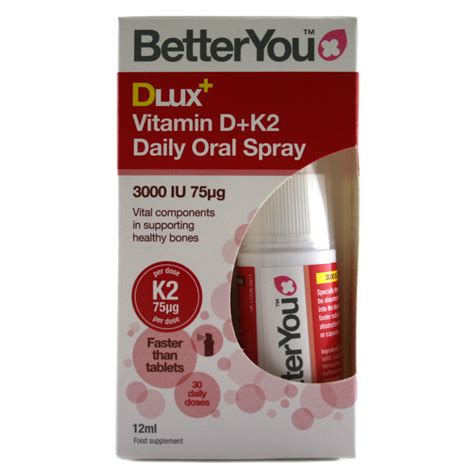 Vitamin d and k2 supplement australia. Better You Dlux+ Vitamin D+K2 Daily Oral Spray 3000IU ...