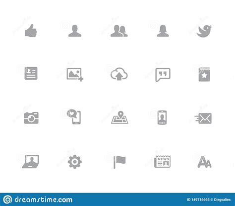 Social Web Icons 32 Pixels Icons White Series Stock Vector