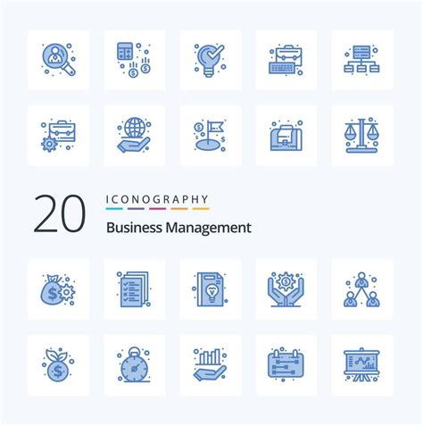 20 Business Management Blue Color Icon Pack Like Management Business