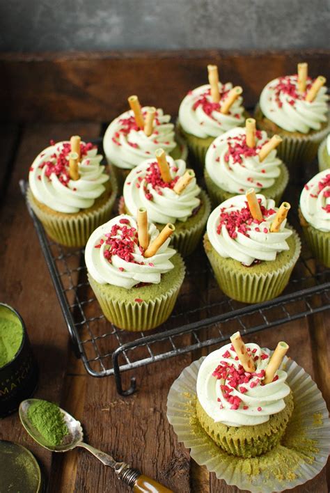 Matcha And Raspberry Cupcakes Recipe Katiecakes
