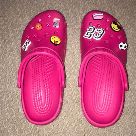 Women’s Hot Pink Crocs With Or Without Jibbitz Pink Crocs Casual Shoes Women Reebok Shoes Women
