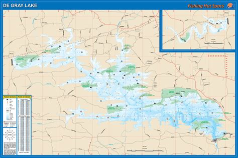 Degray Lake Fishing Map