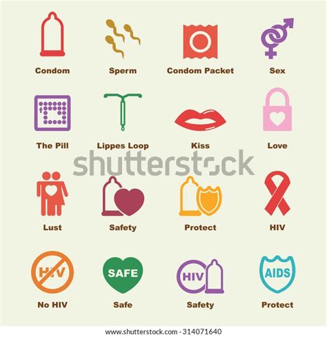 Safe Sex Elements Vector Infographic Icons Stock Vector Royalty Free
