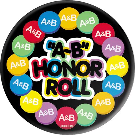 A B Honor Roll Button Jones School Supply